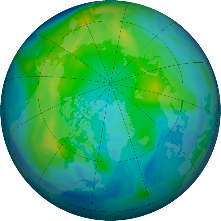 Arctic ozone map for 02 November 2007